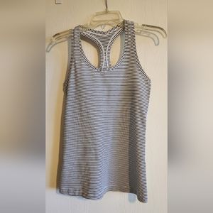 Lululemon Black and White Striped Workout Tank